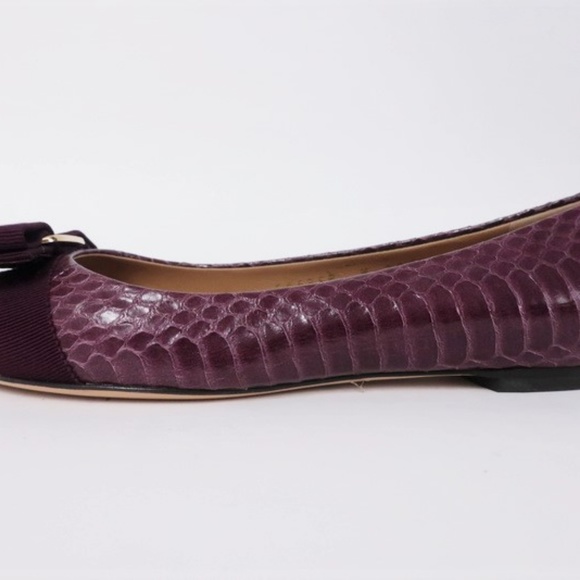 Salvatore Ferragamo Varina Bow Ballet Flat Snake - Picture 4 of 8